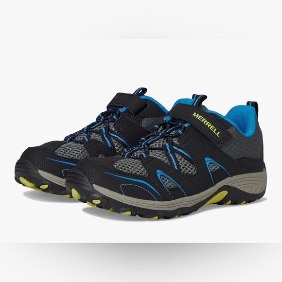 Merrell Kids' Trail Chaser Black & Blue Hiking Sneaker   Size 4.5 Wide       NWT - Picture 1 of 15